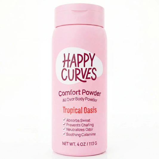 HAPPY CURVES Comfort Powder: Talc Free anti Chafe Body & Foot Dusting Powder Deodorant to Control Inner Thigh Chafing, and Private Areas(Pack of 1)