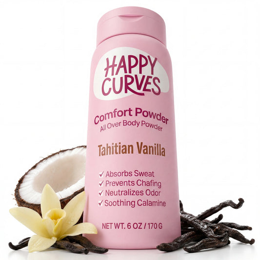 HAPPY CURVES Comfort Powder: Talc Free anti Chafe Body & Foot Dusting Powder Deodorant to Control Inner Thigh Chafing, and Private Areas(Pack of 1)